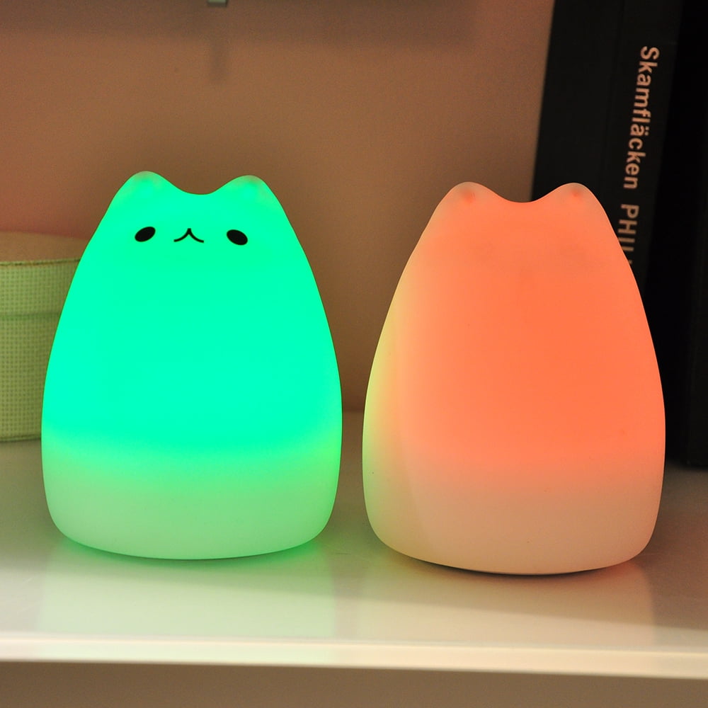 LED Night Light Warm White & RGB Multi Color USB Port Portable Silicone Soft Baby Nursery... by GlowSol