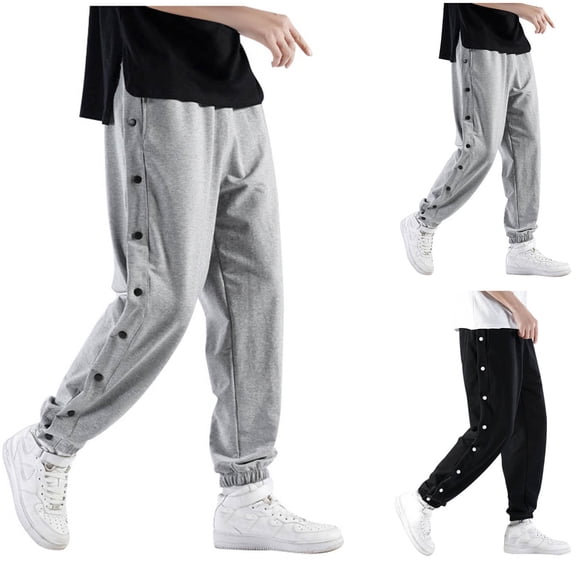 Men Fleece Joggers Pants 1 Pack Athletic Loose Fit Sweatpants For Workout Running Training Grey M