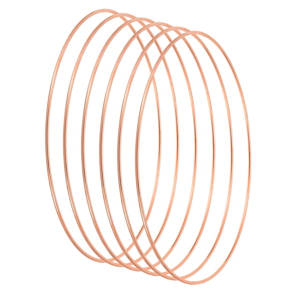 Uxcell 9.8 Inch Dream Catcher Rings, 6Pcs Metal Macrame Wreath, Rose Gold