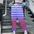 thumbnail image 2 of Virmaxy Women's 2024 Casual Striped Jogger Pants Drawstring Elastic Cuffs Sweatpants with Pockets Fashion Cozy Lounge Pants Dark Blue-1 M, 2 of 5