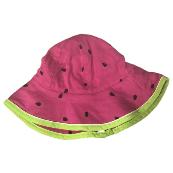ABG Infant Girls Pink Polka Dot Sun Hat Floppy Watermelon Bucket Cap