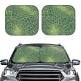 thumbnail image 2 of Multi-Size 2pce Car Front Glass Visor Collapsible Sunscreen No Odor Comfortable For Most Cars Suv Trucks Snake Skin Print Style Lightgreen_4, 2 of 7