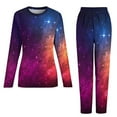 thumbnail image 5 of Colorful Galaxy Pajamas Stars and Nebula Fashion Pajama Sets Woman 2 Pieces Room Oversized Design Sleepwear Birthday Present, 5 of 7