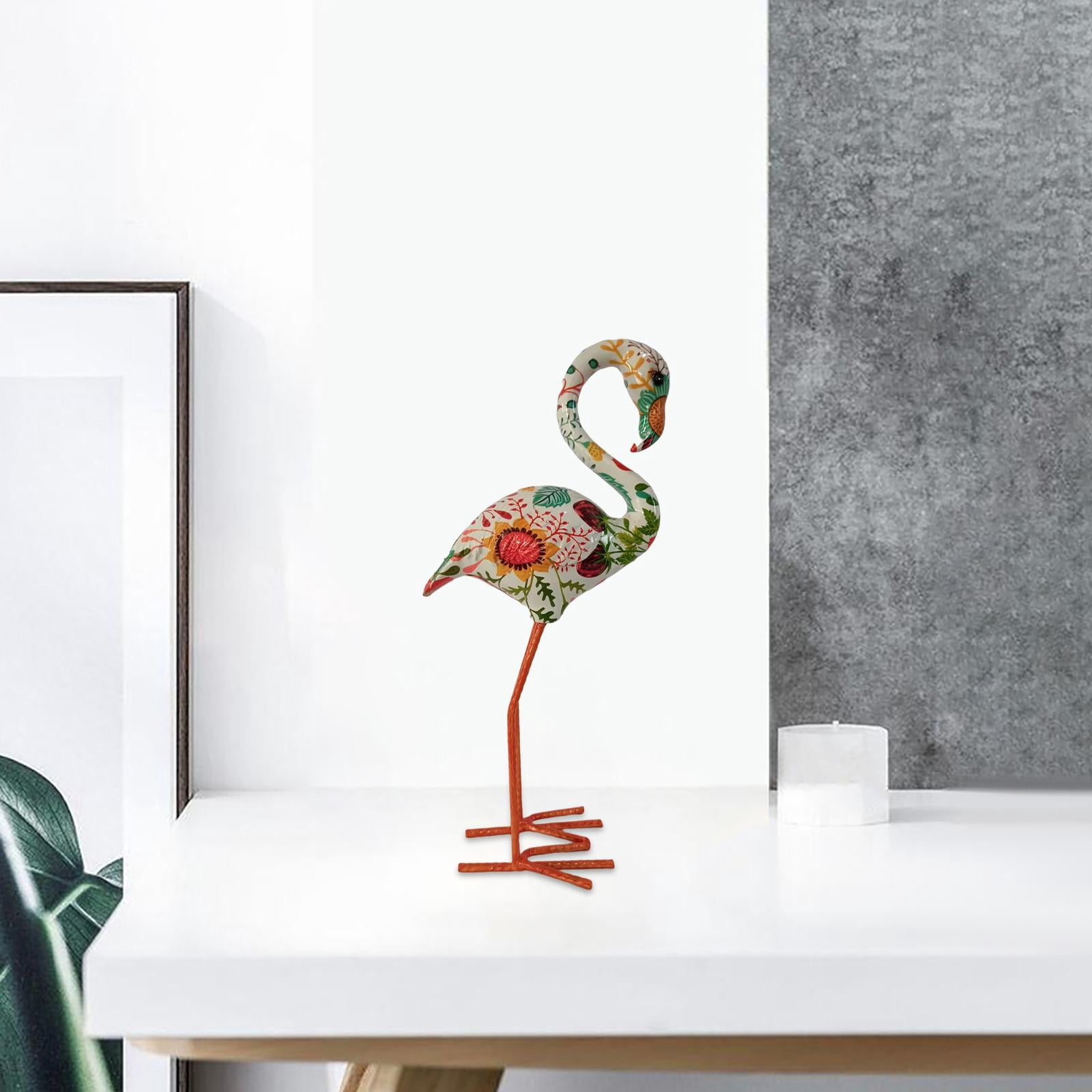 Resin Figurines Birds Sculptures Long Legs Decorative Modern Art Backyard Flamingo Garden Statue for Yard Porch Sidewalks Decoration Window Style C