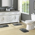 thumbnail image 2 of Garland Rug Traditional Washable Bath Rug Set, 3-Piece Set (17"x24" Bath Rug and Two 21"x34" Bath Rugs) Dark Gray, 2 of 8