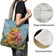 thumbnail image 3 of Winnie the Pooh Bolso de tela con estampado de lienzo para mujer, bolsa de compras reutilizable y estética, con cremallera interior, regalo para mujer,38*45cm., 3 of 6
