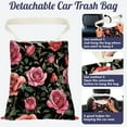 thumbnail image 3 of Rose Floral Print Car Trash Bag Hanging Garbage Bag with Snap Buttons Car-Back Seat Trash Storage Portable Dustbin for Car Interior Accessories Travel Camping, 3 of 8