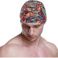 thumbnail image 2 of FYBTO Bonnet de Bain Hexagonal Éléments Traditionnels Polyester Adulte FYBTO, 2 of 4