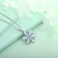 thumbnail image 6 of FJ Snowflake Necklace for Women 925 Sterling Silver Aquamarine Snowflake Pendant Christmas Jewelry Gifts for Her Mom Wife Daughter Sister, 6 of 9