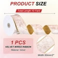 thumbnail image 2 of Uxcell Velvet Wired Ribbon, Velvety Gold Crushed Ribbons Double Faced Gift Wrapping Binding for Crafts Chrismas Tree Decoration Soft Pink, 2 of 7