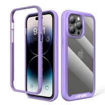Elegant Choise for iPhone 14 Pro Case with Built-in Back Protector Shockproof Phone Cover, Purple