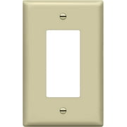 ENERLITES Decorator Light Switch / Receptacle Outlet Wall Plate, Gloss Finish, Midway Size 1-Gang, Polycarbonate Thermoplastic, 8831M-I, Ivory