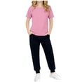 thumbnail image 2 of Qtocio Big Girls 2 Piece Outfits Solid Color Short Sleeve Tee Tops and Long Pants Casual Daily Style Lightweight Soft Summer Matching Set for Kids, 2 of 5