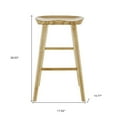 thumbnail image 3 of 30" Light Natural Brown Solid Wood Bar Stool, 3 of 9