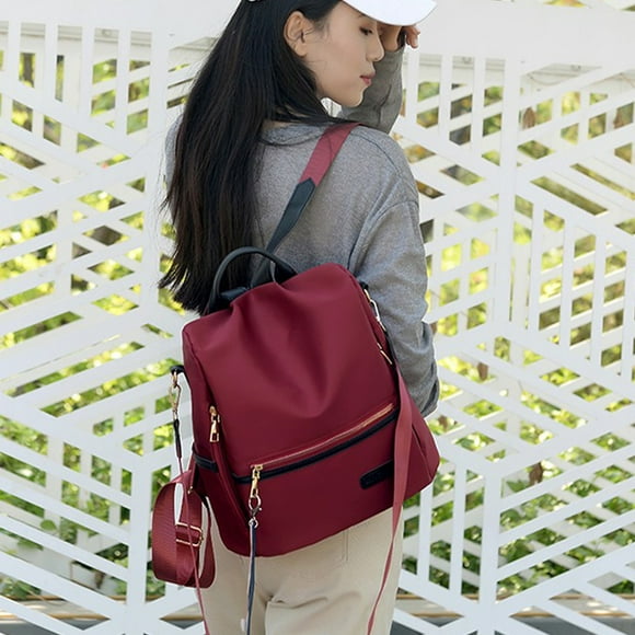 Mochila de viaje antirrobo multifuncional para mujer, una o dos correas para los hombros, bolsillo trasero abierto, 28x28x13,5cm, bolsa de tela de moda, gran capacidad, adecuada para compras, citas
