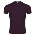 thumbnail image 2 of Toptie Men's Compression Base Layer, Short Sleeve Sports Top, Athletic Workout T-Shirt-Maroon-M, 2 of 8