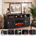 thumbnail image 6 of Fireplace TV Stand with Fireplace for 75 inch TV Farmhouse Entertainment Center with Storage, Black, 6 of 10