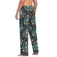 thumbnail image 3 of FORMRS Mens Pajama Pants with Pockets Soft Cotton Sleepwear Lounge Bottoms, Sizes S-2XL, Gold Peacock Pattern, 3 of 7
