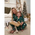 thumbnail image 4 of 2-Piece Toddler Neutral Green Holiday Family Pajamas, 4 of 11