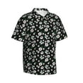 thumbnail image 2 of Fotbe Daisies Flowers Hawaiian Shirt for Men Unisex Summer Beach Casual Short Sleeve Cotton Linen Button Down Shirts-Large, 2 of 9