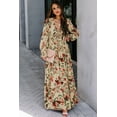 thumbnail image 4 of Women's Wild Lotus Ruffle Tiered Maxi Dress - Bohemian Style [ZhiHiMeRi] | (US 12-14)L, 4 of 12