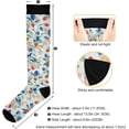 thumbnail image 3 of FREEAMG High Elasticity Compression Socks, High Knee Socks Adult Universal Leisure Relieve Fatigue,Strawberry Flowers Travel Daily with Running (1 Pair), 3 of 7