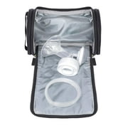 Kiinde Ariya Wet/Dry Bag for Storing Breast Pump Parts with Staging Mat, Keeps Pump Parts Clean, Black with Grey Waterproof Interior, Collapses Flat When Empty, Machine Washable (1-pack)