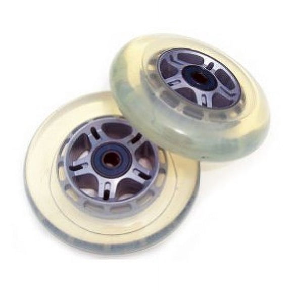 2 Roues de Remplacement Transparentes avec Roulements ABEC 7 pour Trottinette, 100mm, 88A Uréthane, Pré-Assemblées, Haute Performance, Adaptées aux Mini-Trottinettes