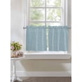thumbnail image 3 of Haze Blue Half Window Curtains 24 Inches Long, Farmhouse Burlap Solid Blue Color Modern Linen Texture Window Treatment Curtain Drapes, Short Curtains Tiers for Kitchen Over Sink, 27.5"x24", 2 Panels, 3 of 7