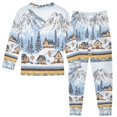 thumbnail image 2 of FORMRS Long Sleeve Top and Pants Pajama Set for Niños 2-Piece Sleepwear, Sizes 18M-8Y, Winter Village, 2 of 6