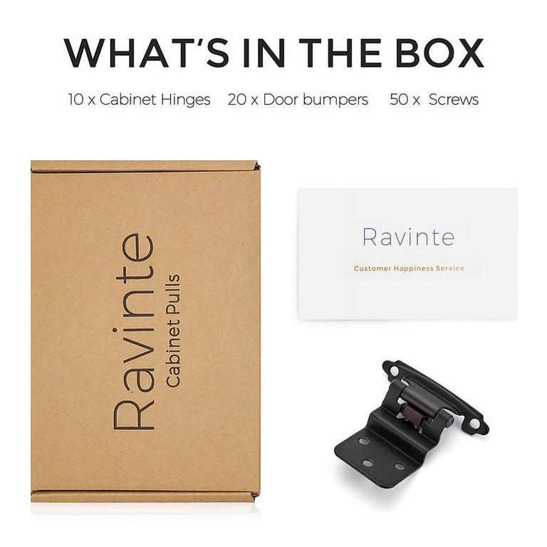 Ravinte Cabinet Hinges, Matte Black, 10 Pack photo 5