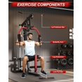 thumbnail image 3 of GARVEE Home Gym Station, Multifunctional Home Gym Equipment for All Body Training with Leg Press & Pulley System, Red, 3 of 7