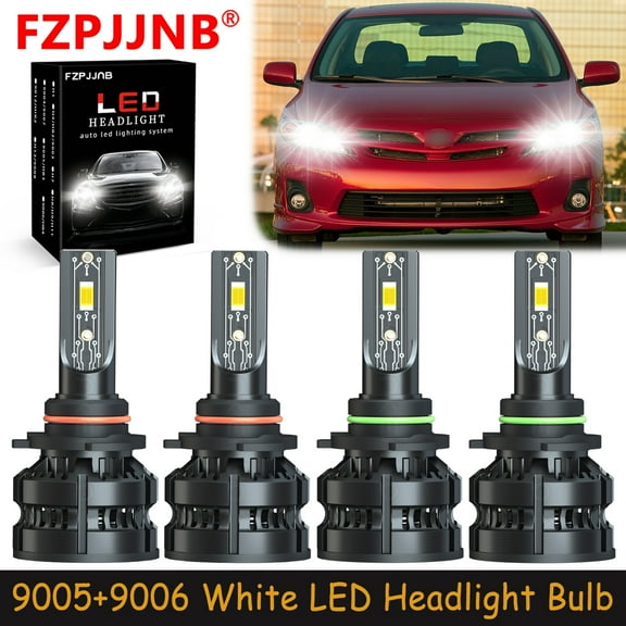 FZPJJNB 9005 9006 For Toyota Corolla 1993-1997 2001-2015 White LED Headlight Bulb High Low Beam,Z8,C05