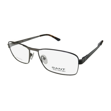 New Gant 3009 Mens Designer Full-Rim Gray / Black Stainless Steel Original Modern Hip Frame Demo Lenses 57-17-145 Flexible Hinges Eyeglasses/Spectacles