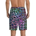 thumbnail image 3 of Bixox Men's Rainbow Animal Skin printed lightweight casual shorts, soft sleep shorts with pockets., 3 of 7