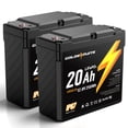 thumbnail image 1 of Batería LiFePO4 GOLDENMATE 12 V 20 Ah (2 paquetes) IP67 a prueba de agua, 1 of 9