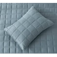 thumbnail image 3 of Chezmoi Collection Branson 3-Piece Dusty Blue Queen Size Quilt Set - Stone-Washed Detailed Square Stitch Soft Microfiber Lightweight Quilted Bedspread Coverlet Set for All Seasons, 3 of 9