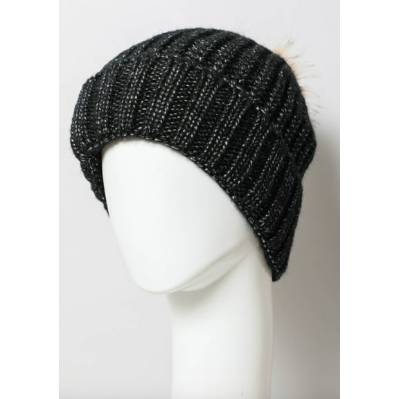 Soft Rib Knit Pom Beanie