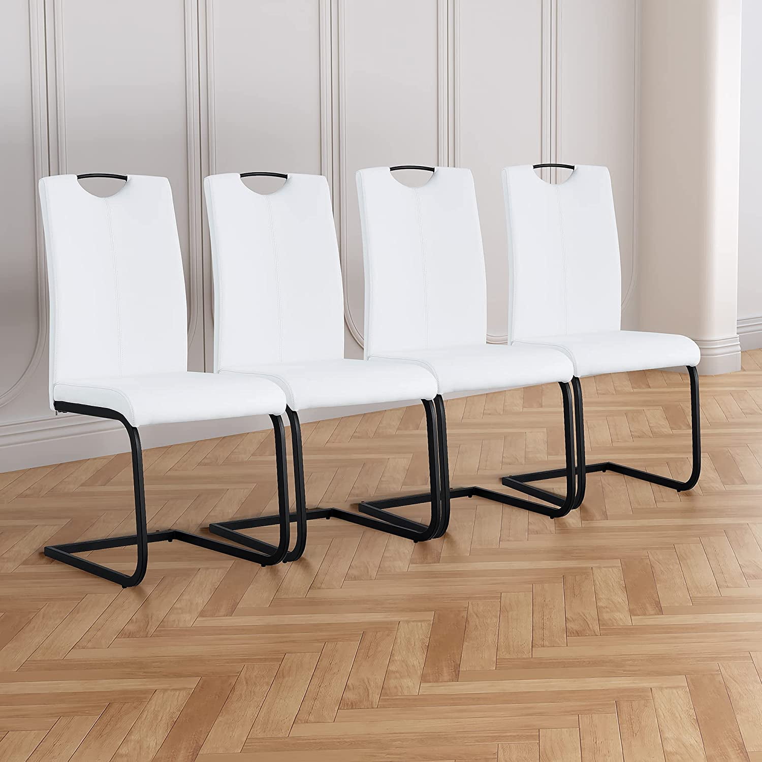 Sumdeal Modern Dining Chairs, PU Leather Side Dining Room Chairs Set of