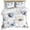 Blue, variant on 3 Piece Blue Beige Spring Floral Duvet Cover Set Queen Size,Microfiber Comforter/Quilt Cover with Corner Ties and 2 Pillowcases,Summer Botanical Watercolor All Season Soft Bedding with Zipper Closure