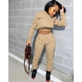 thumbnail image 2 of Akmipoem Women 2 Piece Outfits Tracksuit Crop Hoodie Jogger Sweatsuit Jogging Sets, 2 of 6