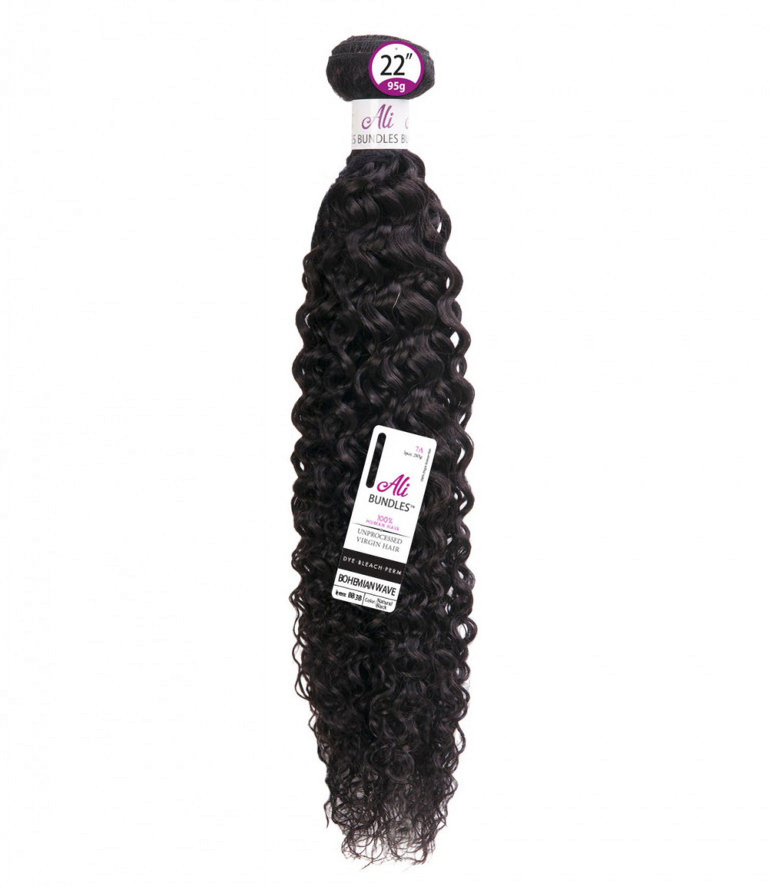 Chade Ali 7A Single Bundle 100% Remi Human Hair Extension Bohemian Wave 26" Unprocessed Virgin Remy (Natural Black)