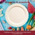 thumbnail image 4 of Smarty Had A Party Elegant Ivory Plastic Plates, Disposable Dinnerware Sets, 7.5" for Salad, Durable Party Plates for Weddings, Events, and All Occasions (120 Count), 4 of 7