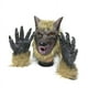 thumbnail image 1 of Máscara de látex de lobo espeluznante de cara completa y garras de lobo, accesorio de broma teatral, máscaras locas, disfraz de Halloween, 1 of 5