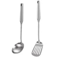 thumbnail image 1 of Juego de utensilios de cocina de acero inoxidable, 2 piezas Standcn, todas las herramientas de cocina de metal, 1 of 5