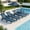 Navy Blue, variant on CDCASA Patio Chaise Lounge Chair with Wheels, 6-Position Adjustable HDPE Outdoor Lounge Chair, Pool Lounge Chairs with Cup Holder, Grey