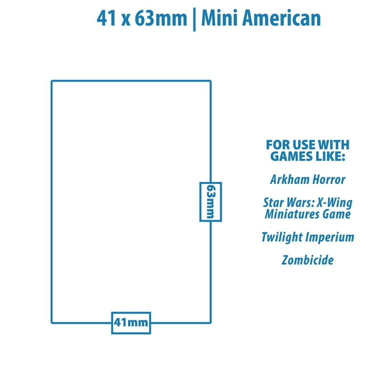 Mini American Lite Board Game Sleeves (100ct) for 41mm x 63mm Cards - Walmart.com Mini American Lite Board Game Sleeves (100ct) for 41mm x 63mm Cards - Walmart.com