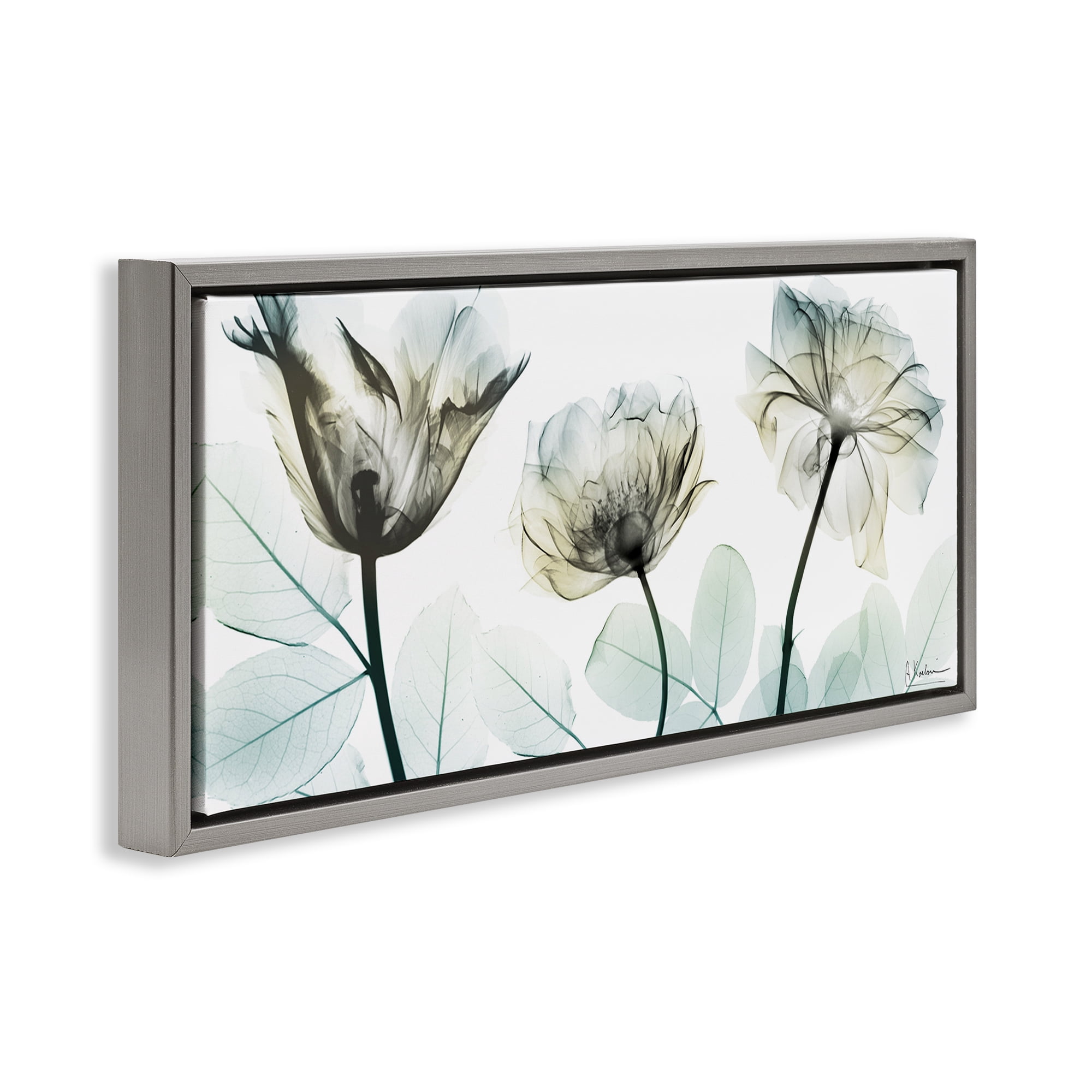Stupell Industries Jewel of Passion Flowers Gray Framed Floater Canvas Wall Art, design by Albert Koetsier