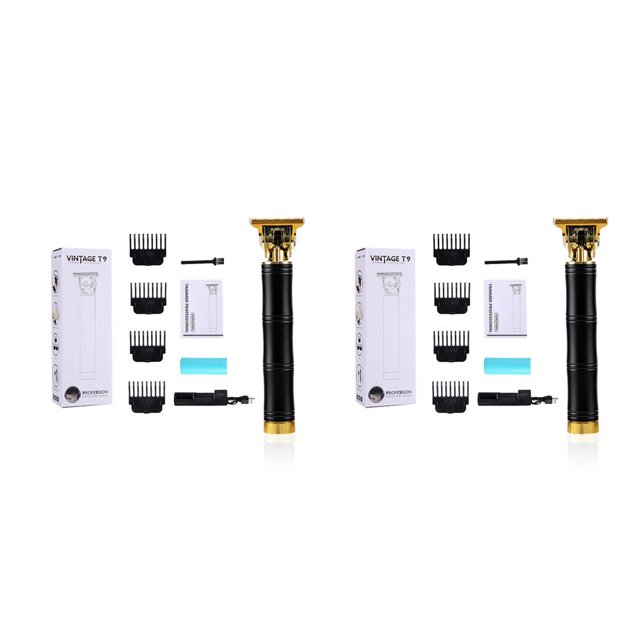Minnieouse Cortadora de pelo eléctrica 5W USB Haircut Portable Barba Afeitado Salon Hairstyling Clipping Shaver con límite Cepillo para el cabello Negro 2piezas Minnieouse CBP162940