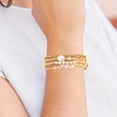 thumbnail image 5 of Dainty Gold Pearl Crystal Beaded Bracelets Set for Women 14K Real Gold Plated Bead Pearl Crystal Beads Bracelet Stake Paperclip Link Chain Bracelets Gold Bracelets for Women Trendy Jewelry, 5 of 6
